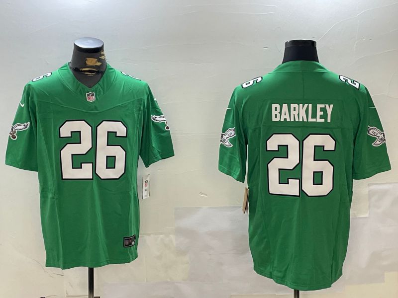 Men Philadelphia Eagles #26 Barkley Green Throwback Three generation 2024 Nike Limited NFL Jersey style 1->miami dolphins->NFL Jersey